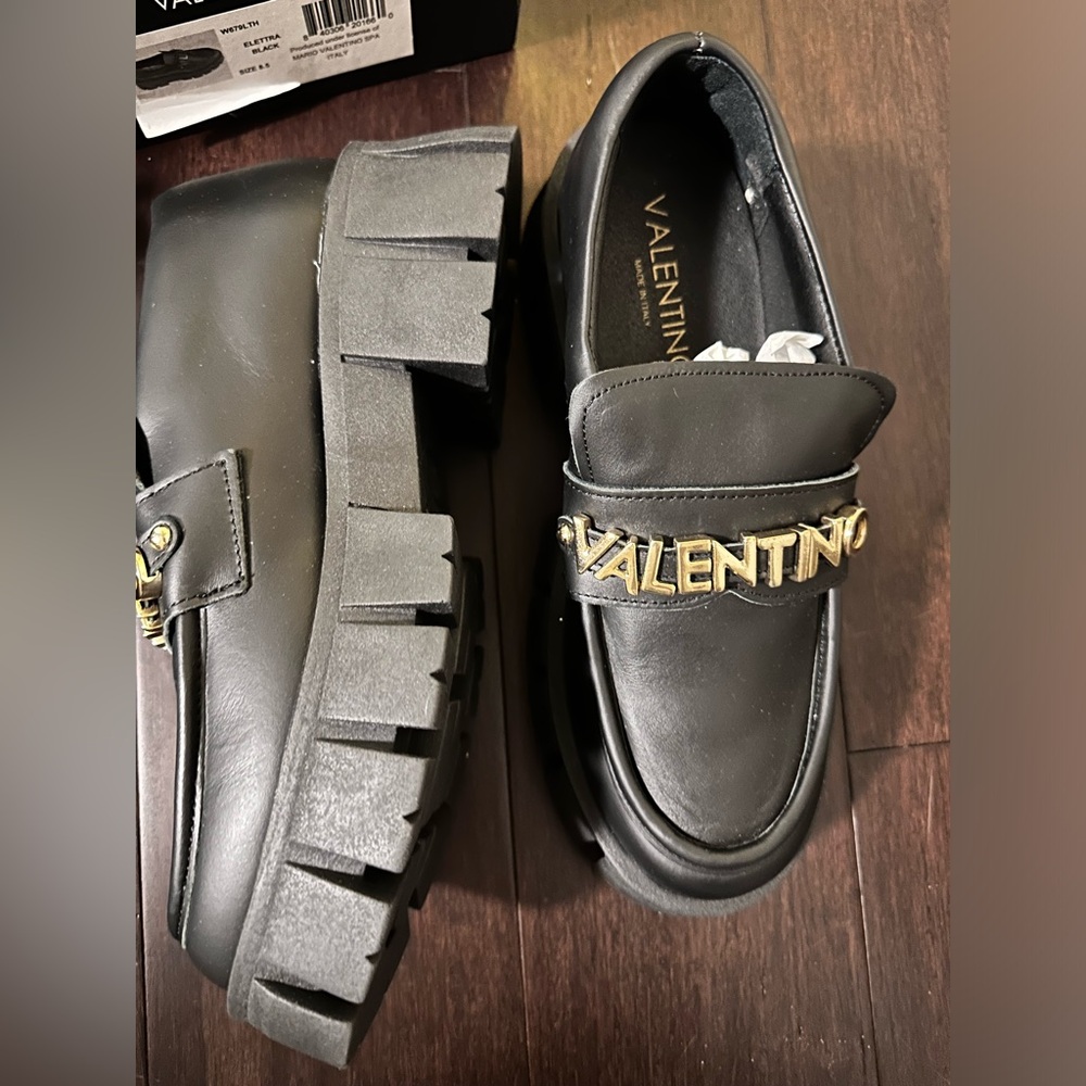 VALENTINO by Mario Valentino Platform Leather Lug Loafers 🖤